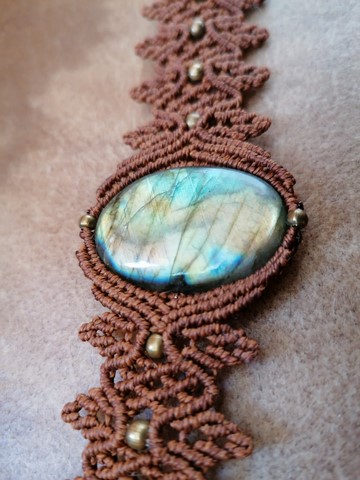 Bracelet _micro_macramé_fils_cirés_linhasita_minéraux_labradorite_fée_un_rêve