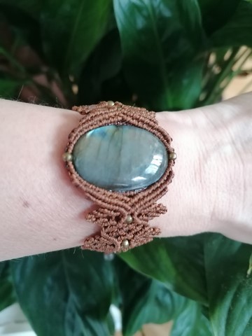 Bracelet _micro_macramé_fils_cirés_linhasita_minéraux_labradorite_fée_un_rêve