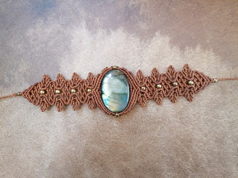 Bracelet _micro_macramé_fils_cirés_linhasita_minéraux_labradorite_fée_un_rêve