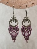 Boucles-d-oreilles-macramé-minéraux-fée-un-rêve-Heart-quartz-rose-mauve